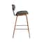 Armen Living Fox 28.5" Bar Height Gray Faux Leather and Walnut Wood Mid-Century Modern Bar Stool LCFOBAWAGR30 - alternate 6